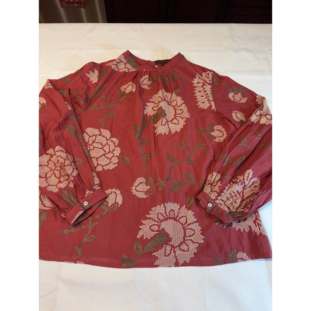 Payal Pratap by Anthropologie Rhododendron Blouse Peasant Top Size 14 NWT - Picture 5 of 14